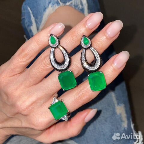 Серьги и кольцо Graff Графф Серебро Серьги и кольцо Graff Графф Серебро