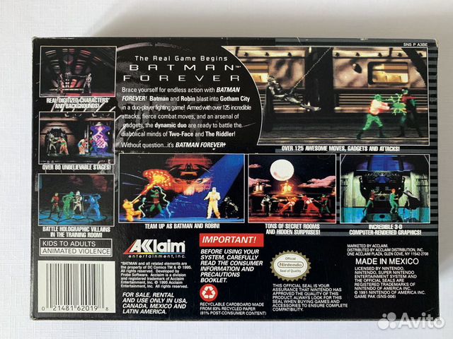 Игра для Супер Нинтендо, us ntsc, Batman Forever Игра для Супер Нинтендо, us ntsc, Batman Forever