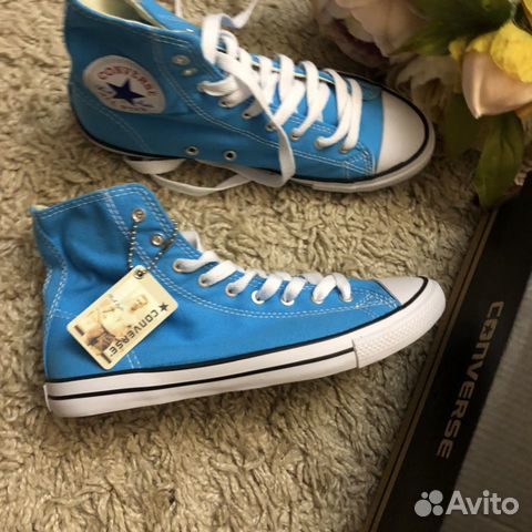 Кеды высокие голубые стильные converse 38 размер Кеды высокие голубые стильные converse 38 размер
