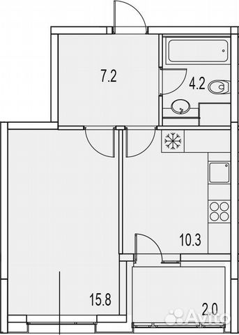 1-к квартира, 39.5 м², 7/13 эт.