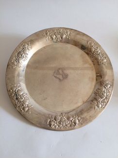 Тарелка антикварная с серебрением