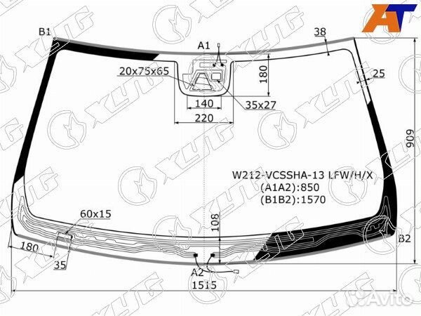 Стекло лобовое mercedes-benz E-class