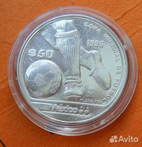 50 песо 1985 года. Чемпионат мира по футболу