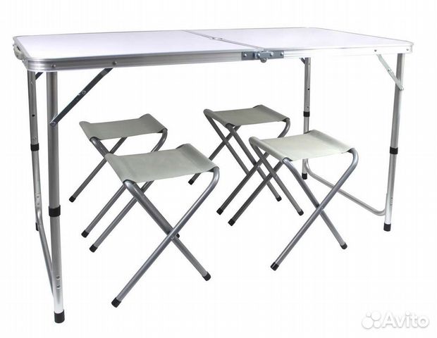 Стол складной туристический 120х60 и 4 стула