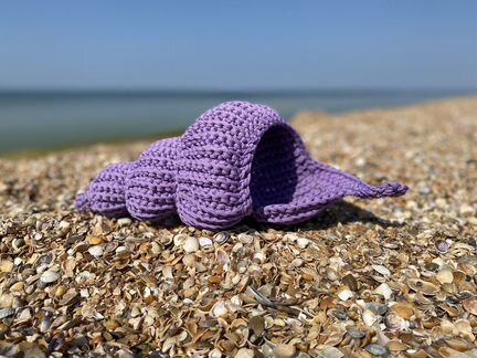 Вязаная интерьерная ракушка из полиэфирного шнура