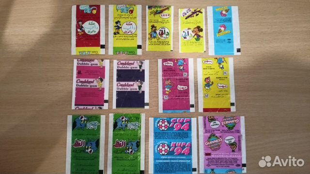 Обертки от жвачки разные