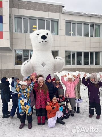 Ростовая кукла аниматор Белый мишка на праздник