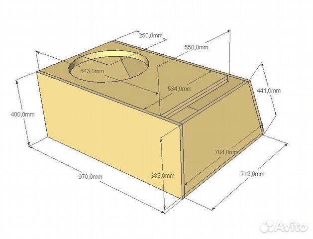 Плоский короб для сабвуфера 12