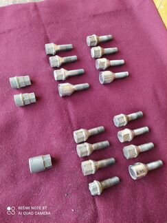 Болты + секретки для литых дисков ваз классика