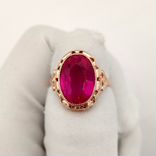 Золотое кольцо с рубином перстень 583 проба СССР