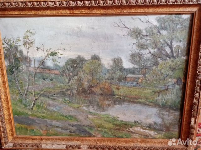 Картина антикварная. Масло на холсте