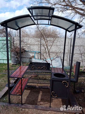 Мангал с печкой под казан (мангальная зона)