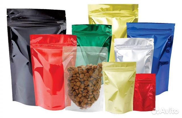 Пакет дой-пак крафт металлизированный цветной