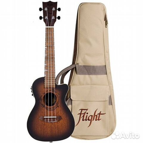 Flight DUC380 CEQ amber - укулеле концерт флайт