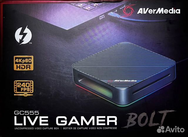 AVerMeda Live Gamer BOLT GC555 外付けゲームキャプチャー 4K HDR 60p対応 パススルー機能付 