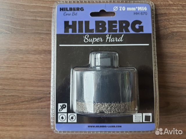 Коронка алмазная 70мм Hilberg Super Hard M14 HH670