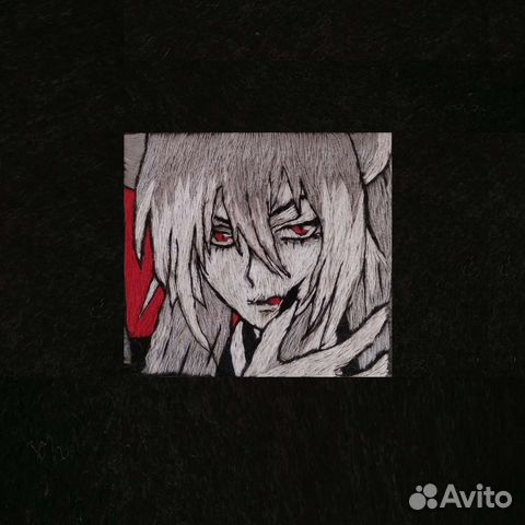 Аниме вышивка ручной работы кастом