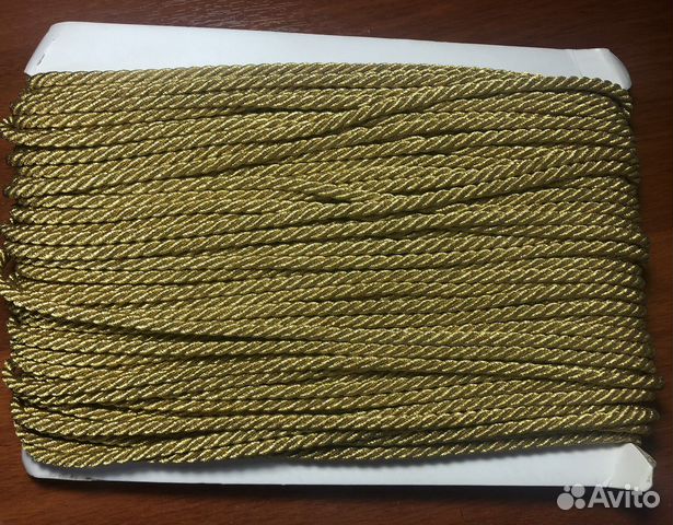Шнур витой, золото люрекс