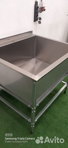 Большая котломоечная ванна из нержавейки