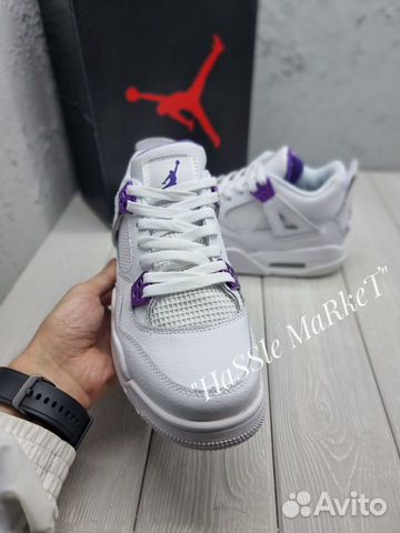 Кроссовки Унисекс Nike Air Jordan 4 White/Purple