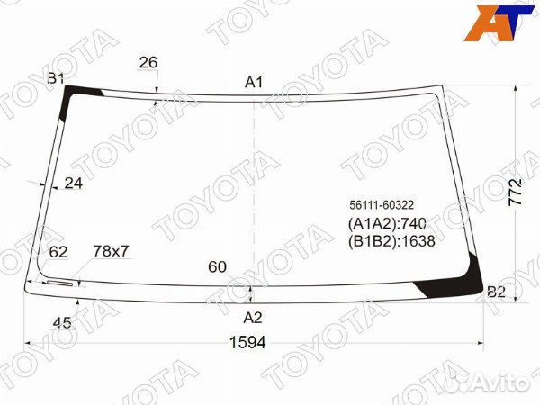 Стекло лобовое toyota land cruiser cygnus
