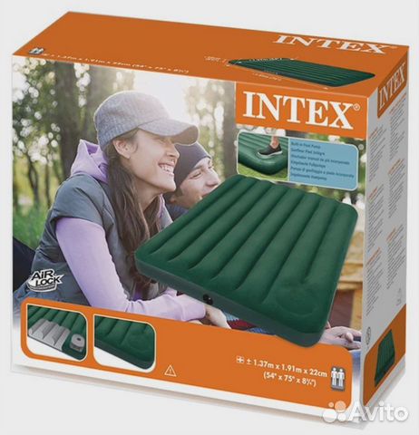 Кровать надувная Intex Downy 191х137х22 (Новая)
