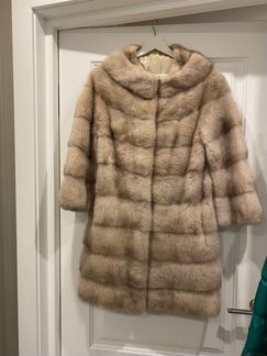 Шуба норковая цвет пудра ворот жаклин