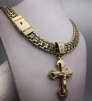 Золотая цепь Фараон, золотой крест
