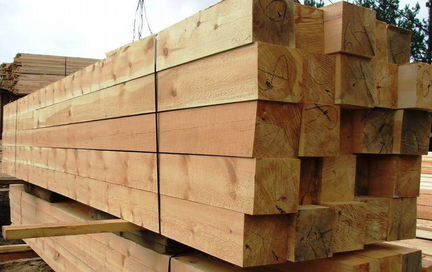 Обрезной брус 1 сорт, 200х200х6м (гост-8486)