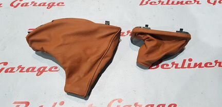 Чехол ручника и ручки АКПП рыжая кожа BMW E39