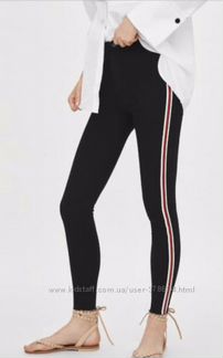 Джинсы Zara. Лампасы. Высокая посадка