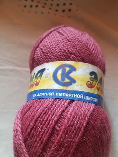 Пряжа 100шерсть, 3-х ниточная элегия 100гр