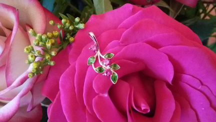 Подвеска из красного золота 585 + цепочка золотая