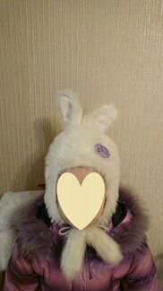 Зимняя шапка с ушками зайца размер S