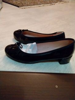 Туфли натуральная кожа черные лак- размер 38 -38,5