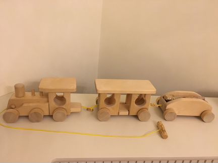 Игрушка Паровоз Из натурального дерева