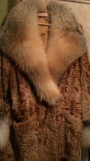 Пальто каракульча с рыжей лисой Германия