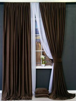 Шторы Бархатные Новые Комплект Портьеры