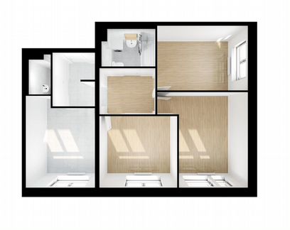 3-к квартира, 64.6 м², 2/25 эт.