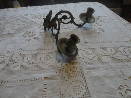 2 подсвечника 3 и 2 свечи бронза Франция