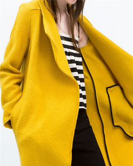 Пальто халат Zara горчичное