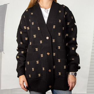 Burberry Кардиган в стиле оверсайз с монограммой