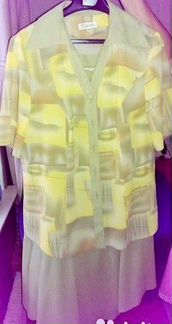 Летний костюм кардиган - юбка