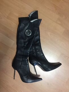 Сапоги зимние, кожа