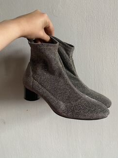 Блестящие ботильоны чулки Zara 37