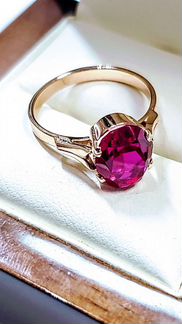 Золотое кольцо с рубином. СССР