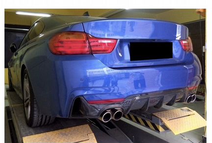 Диффузор М BMW F32 F33 F36 карбон 2х2
