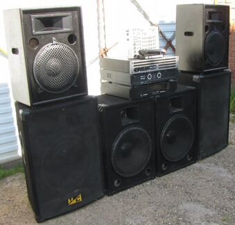 Колонки Pro 3000W 6шт Усилители Микшер Микрофон