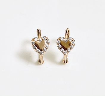 Золотые серьги с фианитами