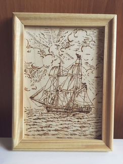 Картины выжиганием по дереву, надписи